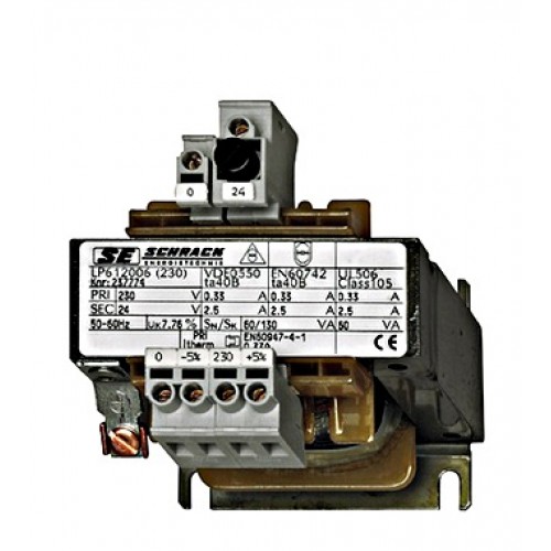 Egyfázisú vezérlő transzformátor 230/012V, 30VA, IP00