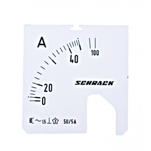 Ampermérő skála 48x48mm, 50/100/5A AC