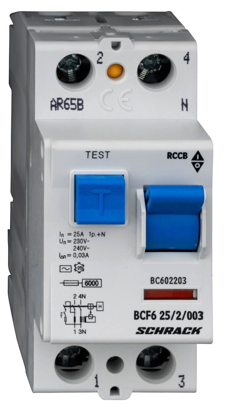 BCF6 25/2/003-AC Hibaáramkapcsoló 6kA 25A 2p 30mA, BC602203--