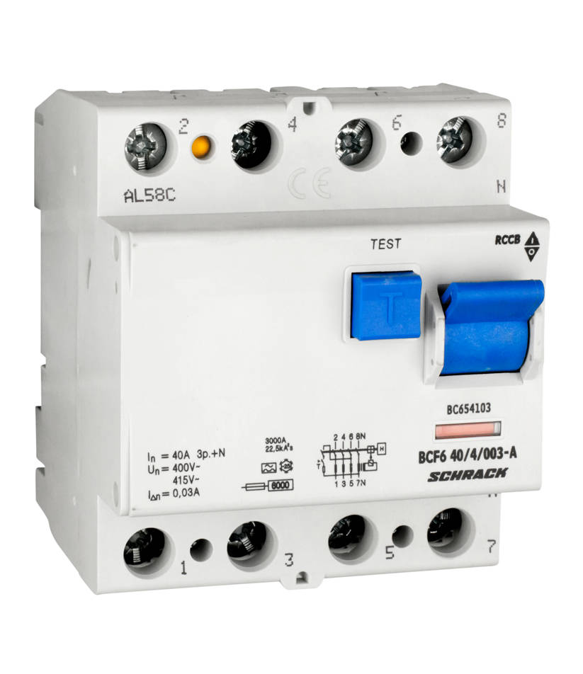 BCF6 40/4/003-A Hibaáramkapcsoló 6kA 40A 4p 30mA, BC654103--