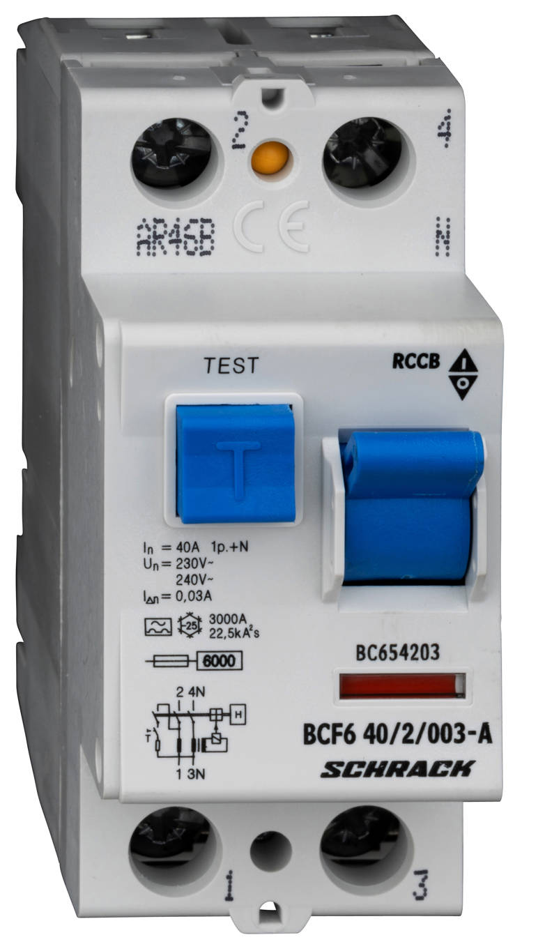 BCF6 40/2/003-A Hibaáramkapcsoló 6kA 40A 2p 30mA, BC654203--