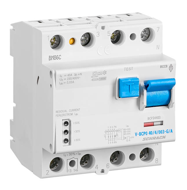 PRIORI V-BCP0 40/4/003-G/A Hibaáram kapcsoló 10kA 40A 4p 30mA, BCP34403--