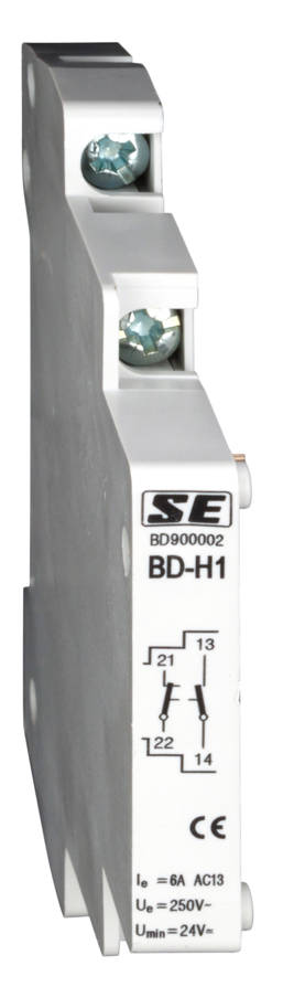 BD900002 Segédérintkező 25-100A hibaáramkapcsolóhoz 1z+1ny, 8A, 0.5KE