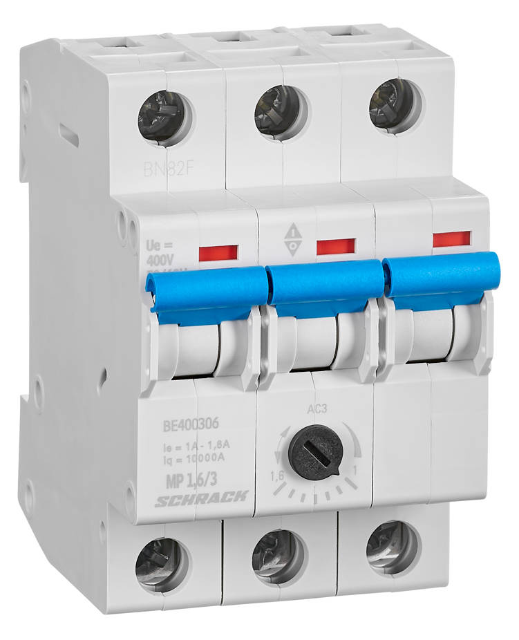 MP 1,6/3 Motorvédő sorbaépíthető, 1,0-1,6A, 3 pólusú, 3KE