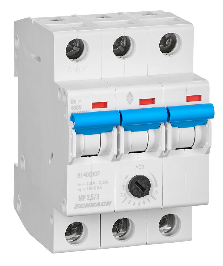 MP 2,5/3 Motorvédő sorbaépíthető, 1,6-2,5A, 3 pólusú, 3KE