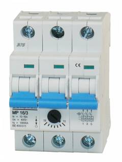 MP 16/3 Motorvédő sorbaépíthető, 10,0-16,0A, 3 pólusú, 3KE