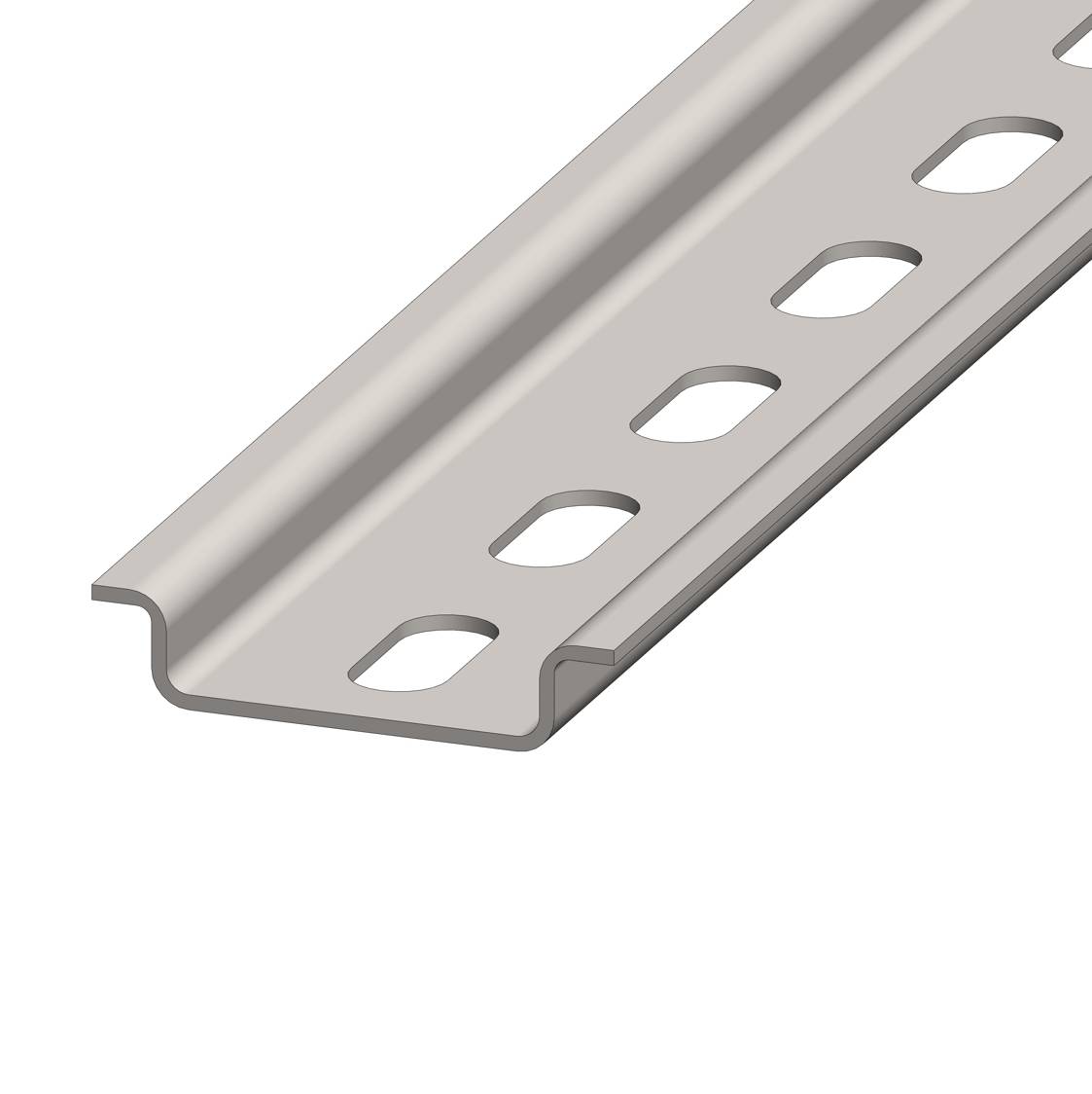 TS 35x7,5mm DIN sín horganyzott acél, perforált, 2fm  BK14005--A