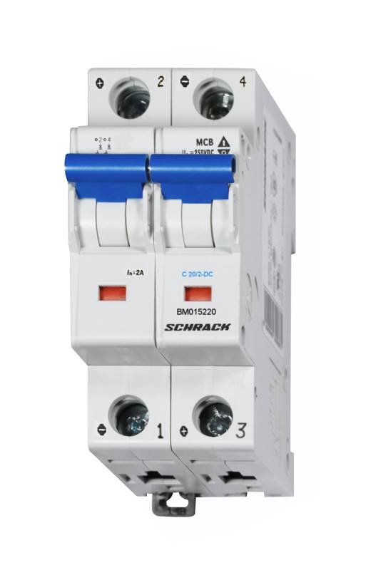 BM015220 Egyenáramú kismegszakító 2P C 20A 7,5kA 220VDC