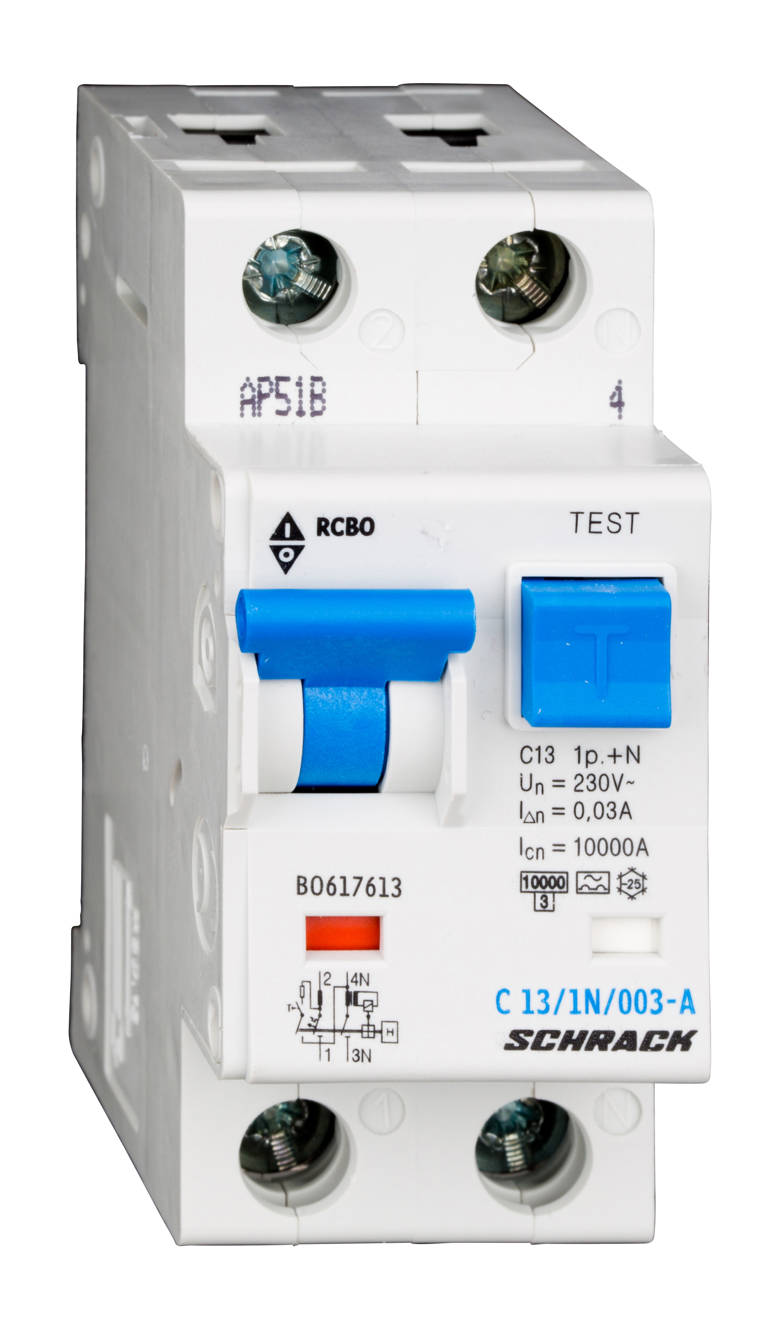BOLF6 C 13/1N/003-A LS-FI vezetékvédő 1+N C 13A 30mA 6kA A kivitel, BO617613--
