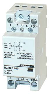 Sorbaépíthető mágneskapcsoló 25A/4kW, 4z, 24VAC 2KE