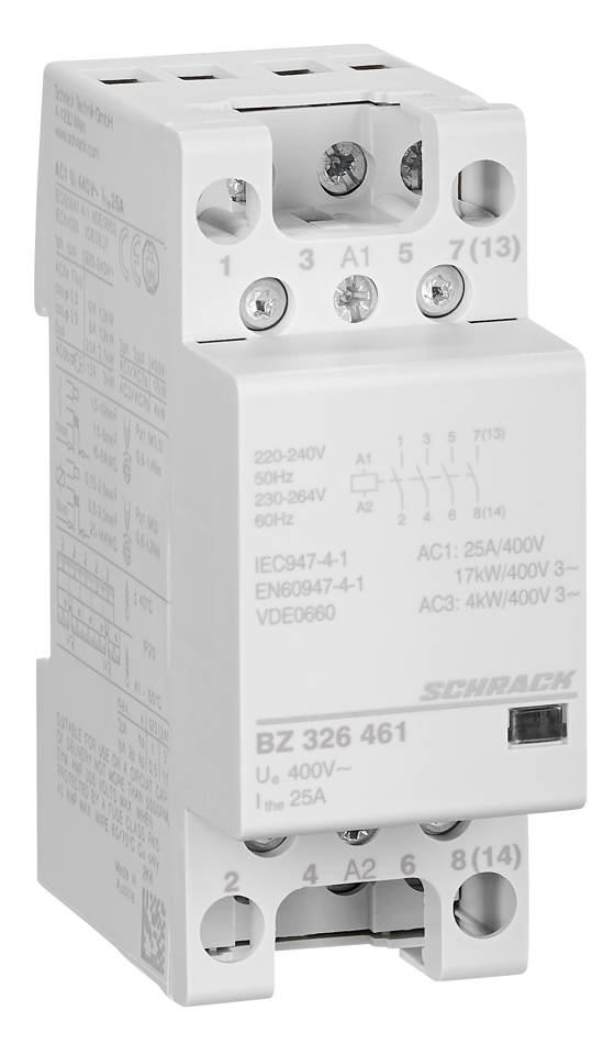 Sorbaépíthető mágneskapcsoló 25A/4kW, 4z, 230V AC 2KE