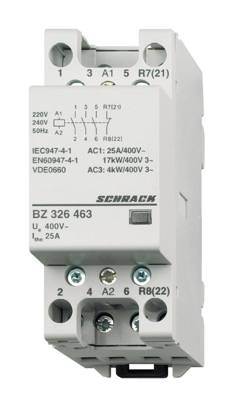 Sorbaépíthető mágneskapcsoló 25A/4kW, 3z+1ny, 230V AC 2KE