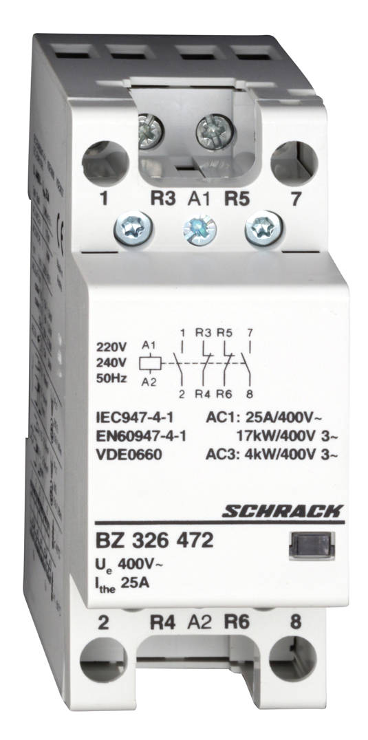 Sorbaépíthető mágneskapcsoló 25A/1,3kW 2z+2ny, AC3/230VAC 2KE