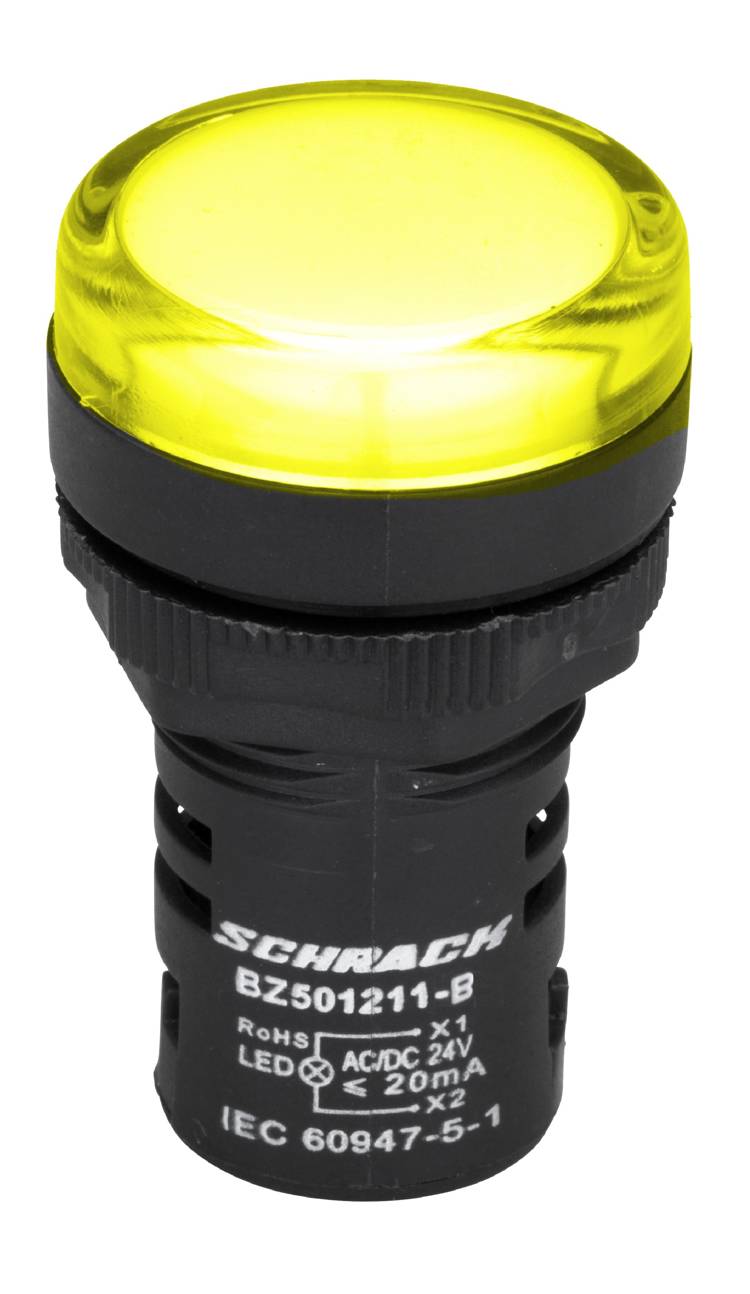Kompakt LED-es jelzőlámpa, sárga, 24VAC/DC