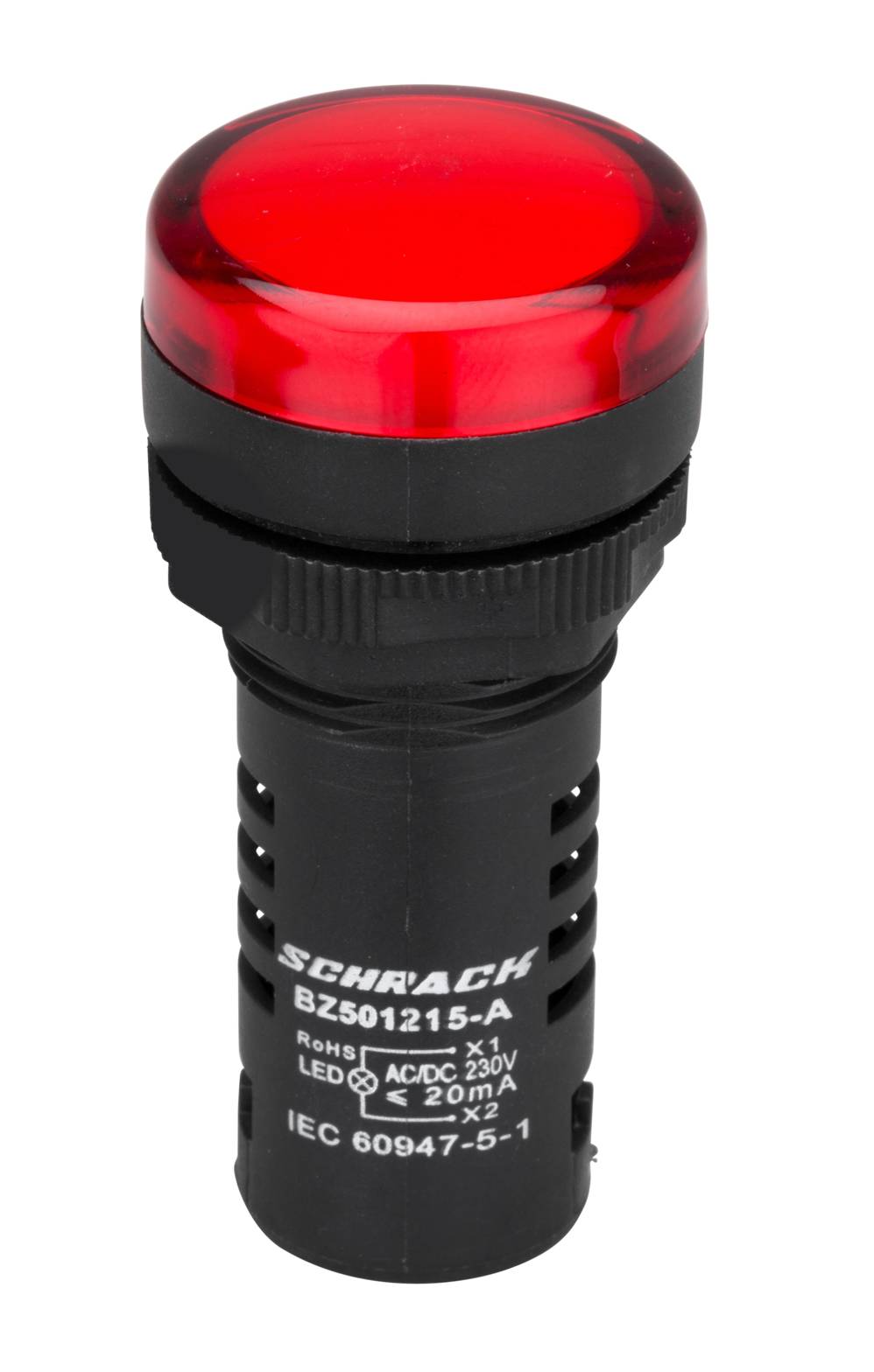 Kompakt LED-es jelzőlámpa, piros, 230VAC/DC