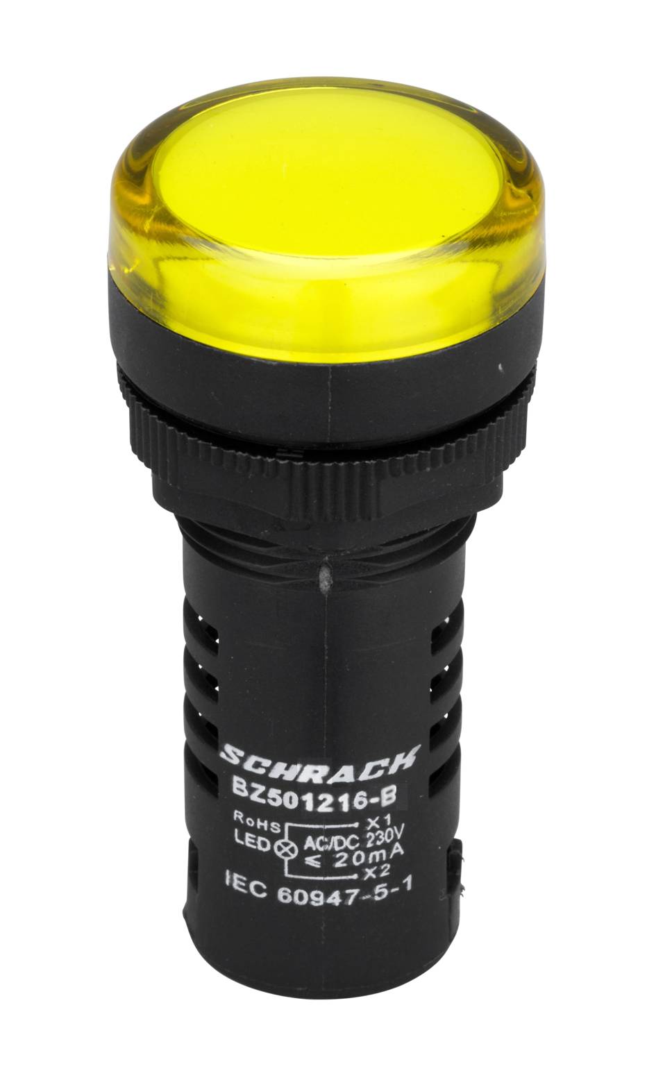 Kompakt LED-es jelzőlámpa, sárga, 230VAC/DC