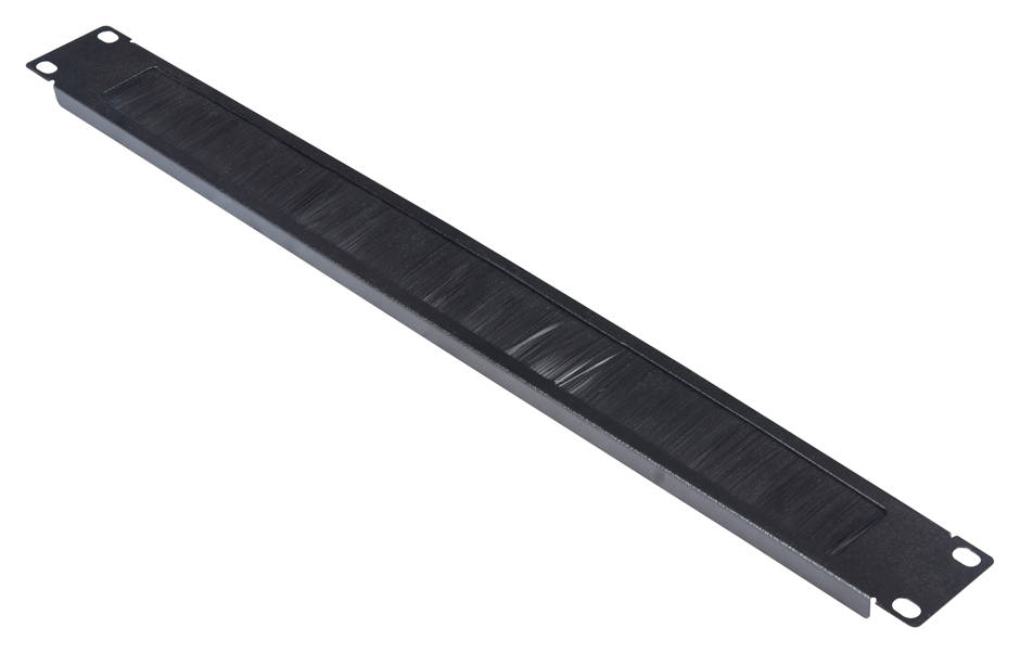 19" kábelbevezető panel kefével, 1U, RAL9005