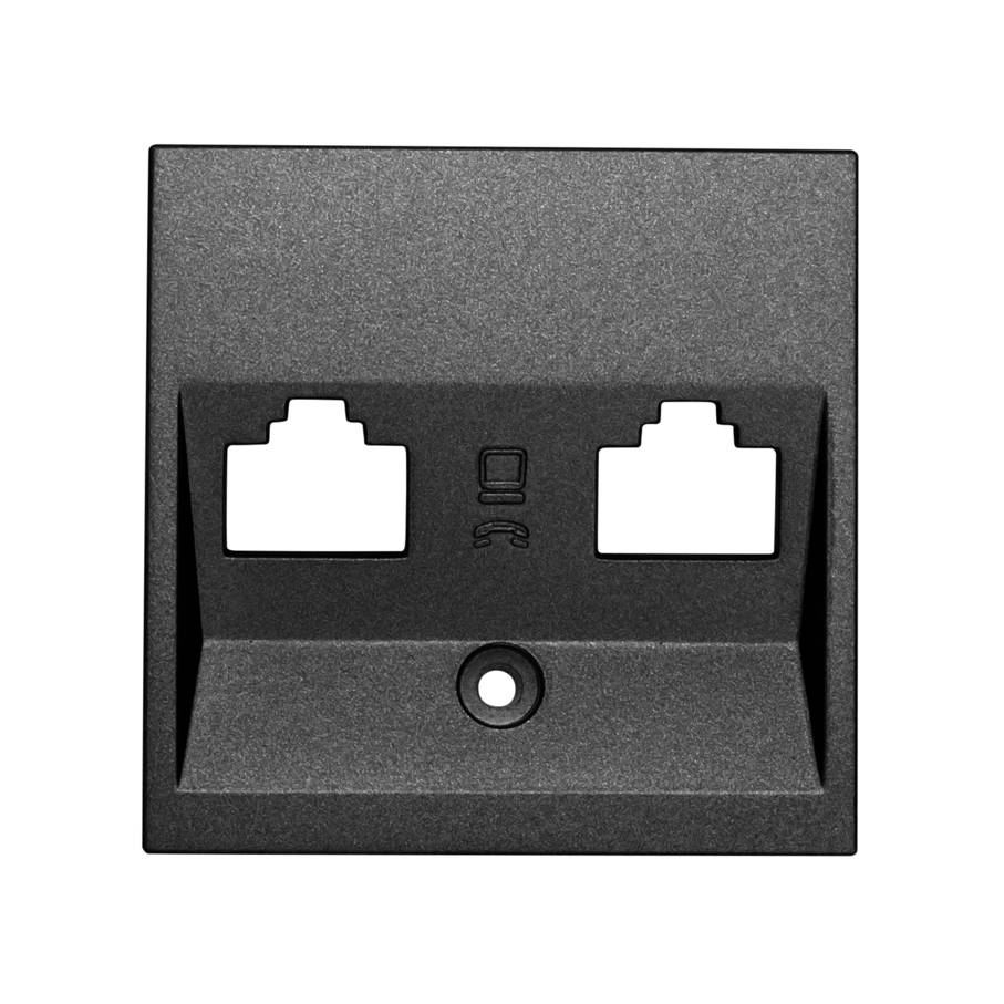 VISIO Fedlap, 2xRJ45 Toolless Line aljzatmodulhoz, Antracit