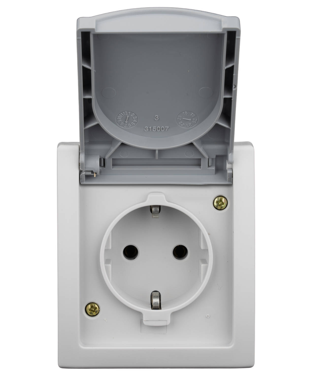 VISIO IP54 2P+F Dugaszolóaljzat gyerekvédelem nélküll, rugós csatl.