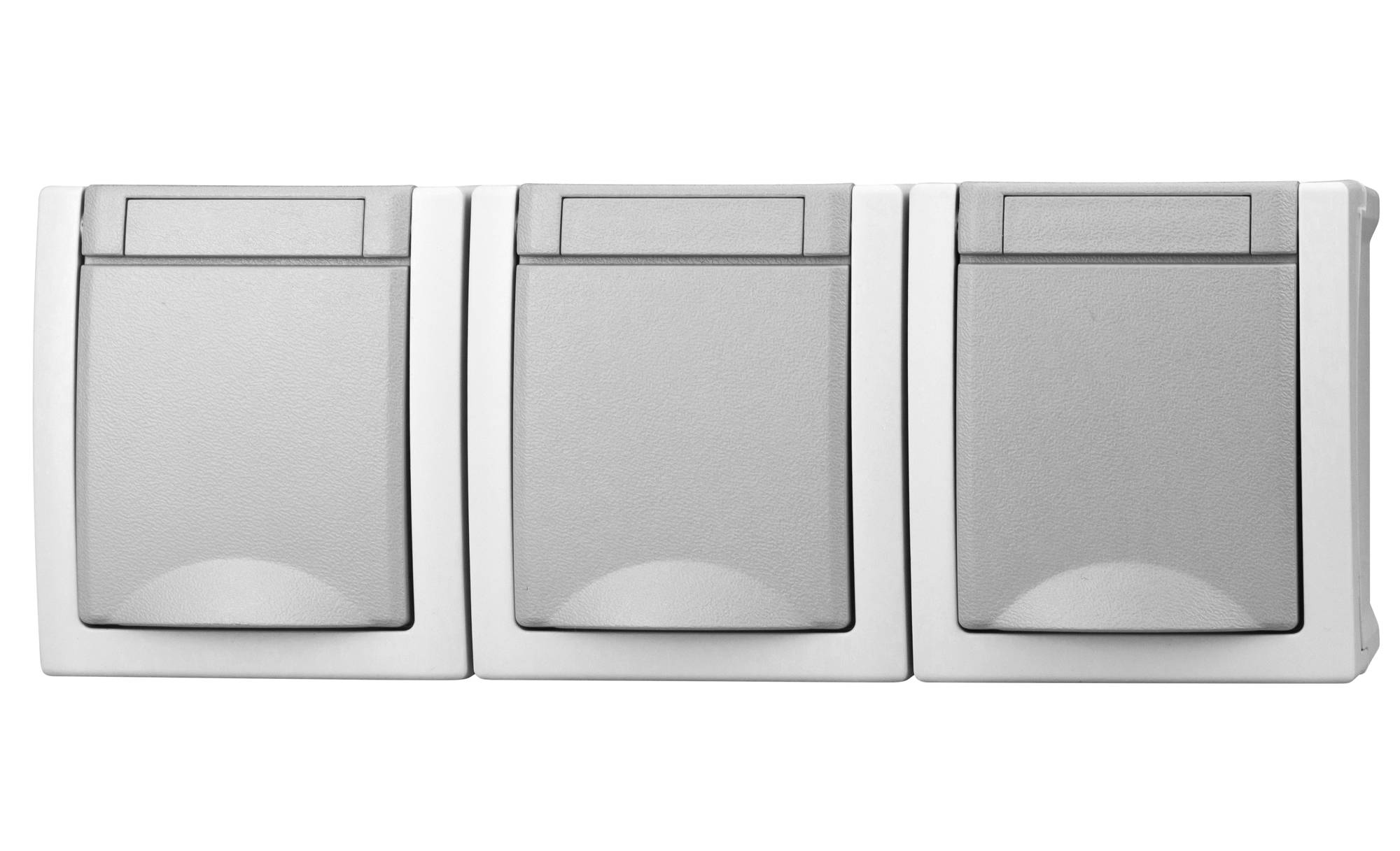 VISIO IP54 3x2P+F Falon kívüli hármas dugaljzat vízszintes, rugós 16A,