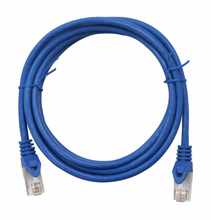 Szerelt Patchkábel, RJ45 Cat.6e S/FTP árnyékolt, PVC, kék, 1m