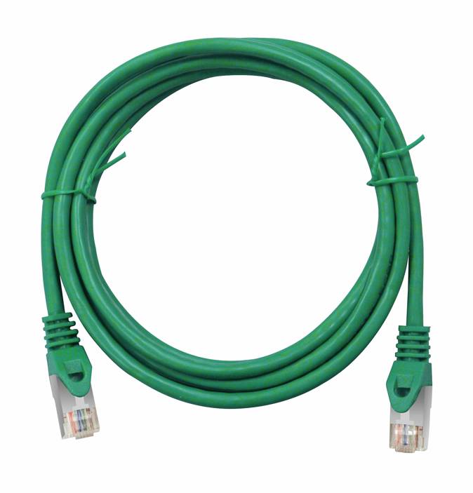Szerelt Patchkábel, RJ45 Cat.6e S/FTP árnyékolt, PVC, zöld, 0,5m