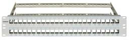 Patchpanel 19" üres, 48xRJ45 aljzatmodulhoz, 1U, RAL7035