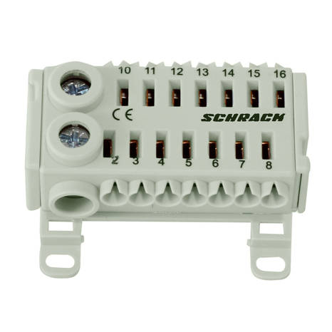 Elosztó blokk szürke 80A (2x25mm2/14x6mm2) IP20, IK021081