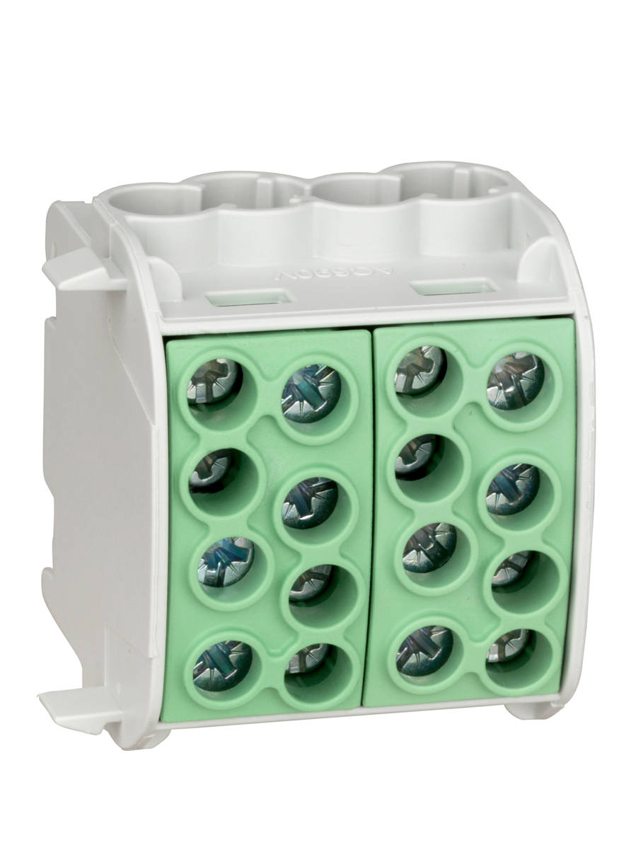 HLAK 35-1/8 Fővezetéki leágazó, Zöld, 202/125A Cu/Al, 4x35 / 4x25mm2, Schrack