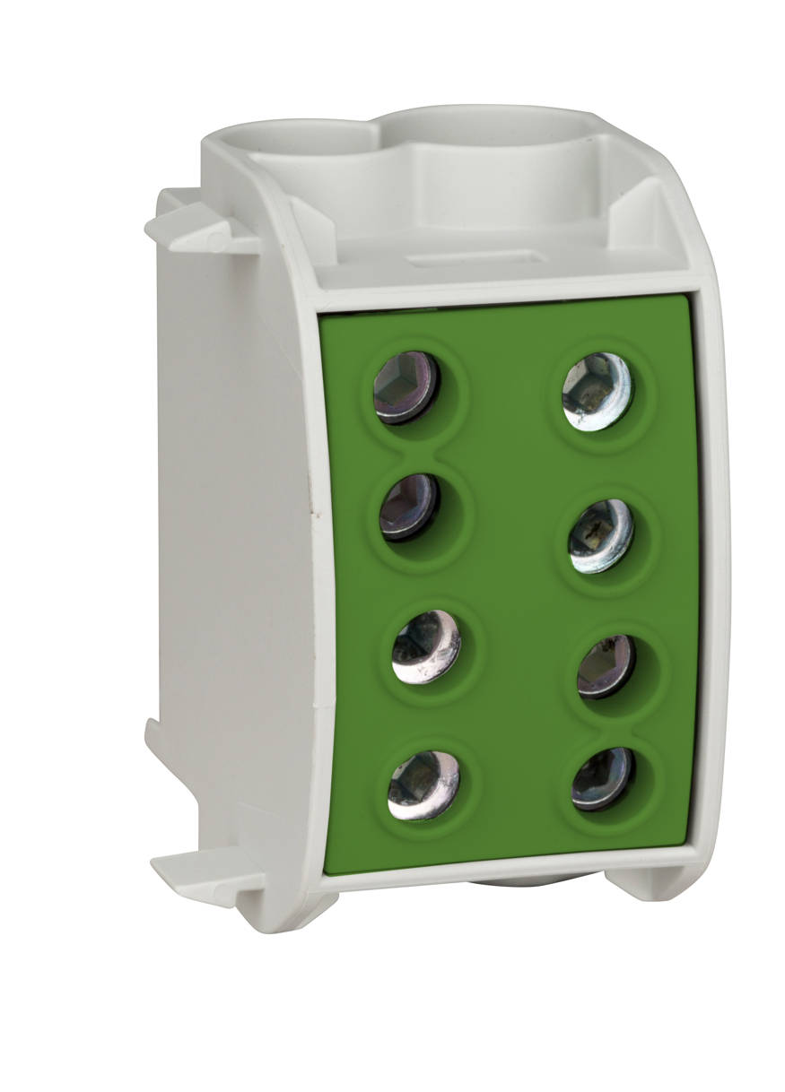 HLAK 70-1/4 Fővezetéki leágazó, Zöld, 300/185A Cu/Al, 2x70mm2 / 2x50mm2, Schrack