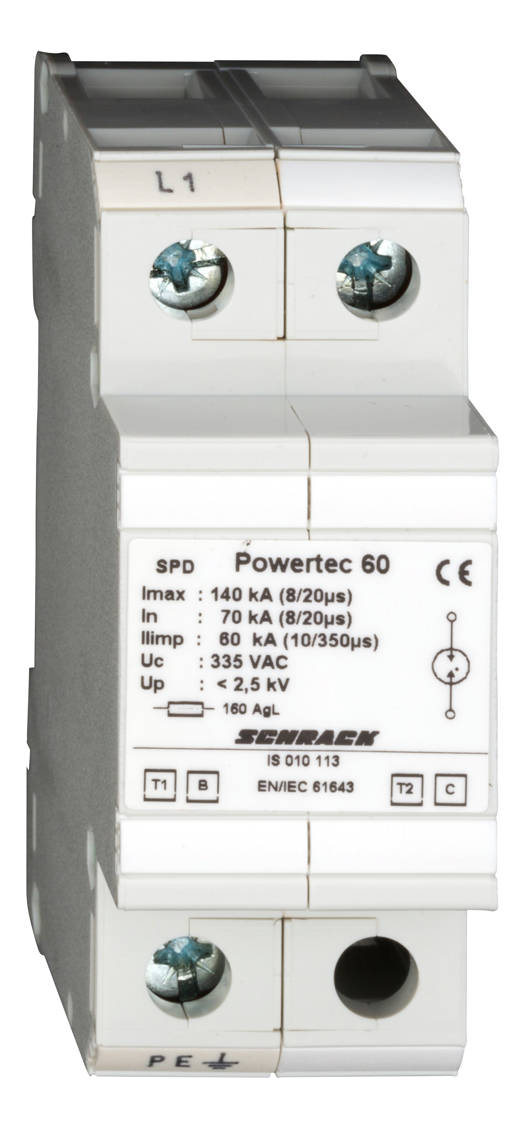 Powertec I/II, B/C, 335/60kA, villámáram levezető