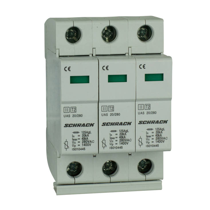 T2/C - levezető komplett, 3p, 3x20kA/280V - UAS sorozat  IS010448