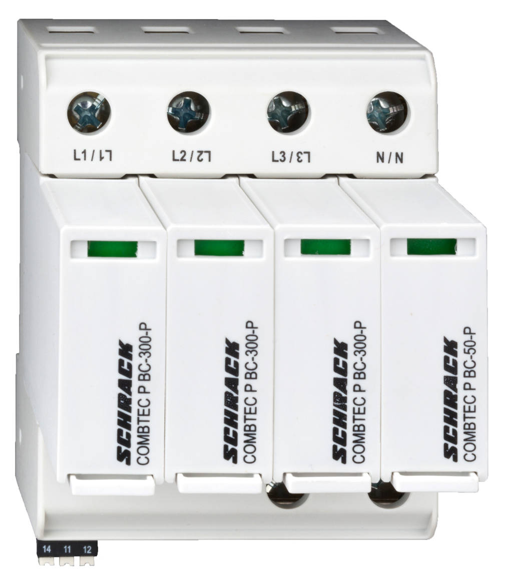 Túlfeszültséglevezető 3+1TT,Cl.I+II(B+C)300V,Iimp12,5kA+s.é.