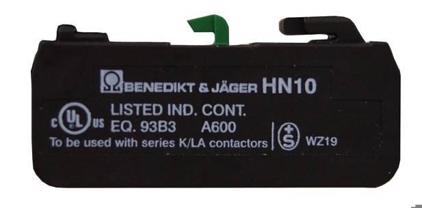 Segédérintkező 1 záró, LA3007-LA3074-hez; AC15 3A/230V,