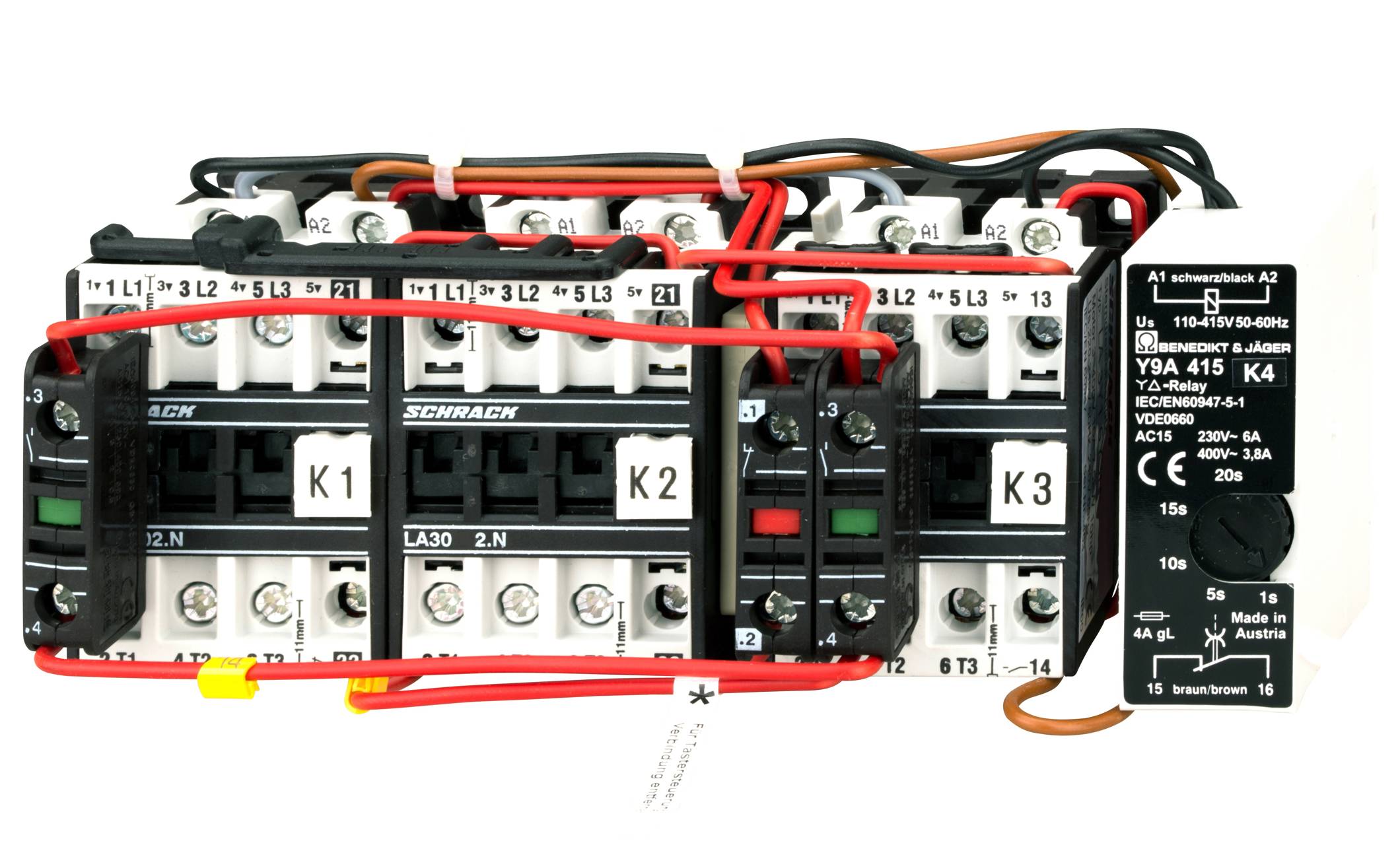 Csillag-delta mágneskapcsoló kombináció, 110kW, 230VAC