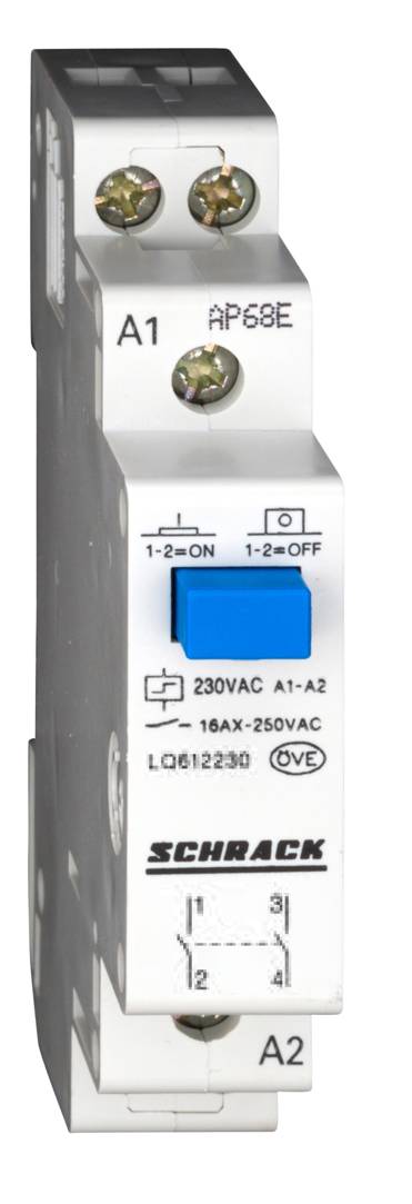 Sorbaépíthető impulzuskapcsoló, 2z, 230VAC, 16A, 1KE; LQ612230