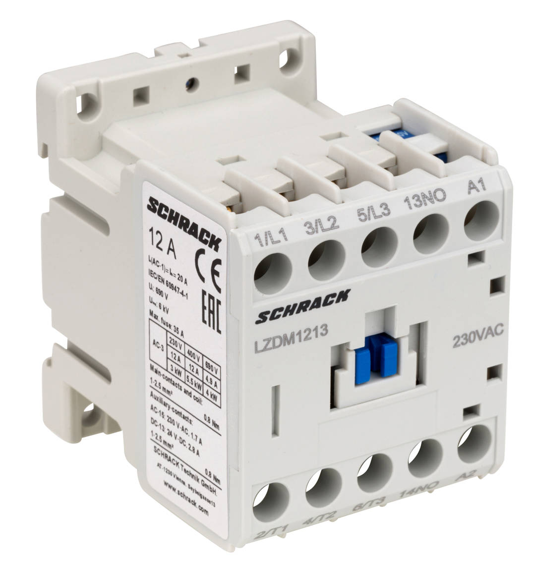 Mágneskapcsoló 3p, CUBICO Mini, 5,5kW, 12A, 1z, 230VAC