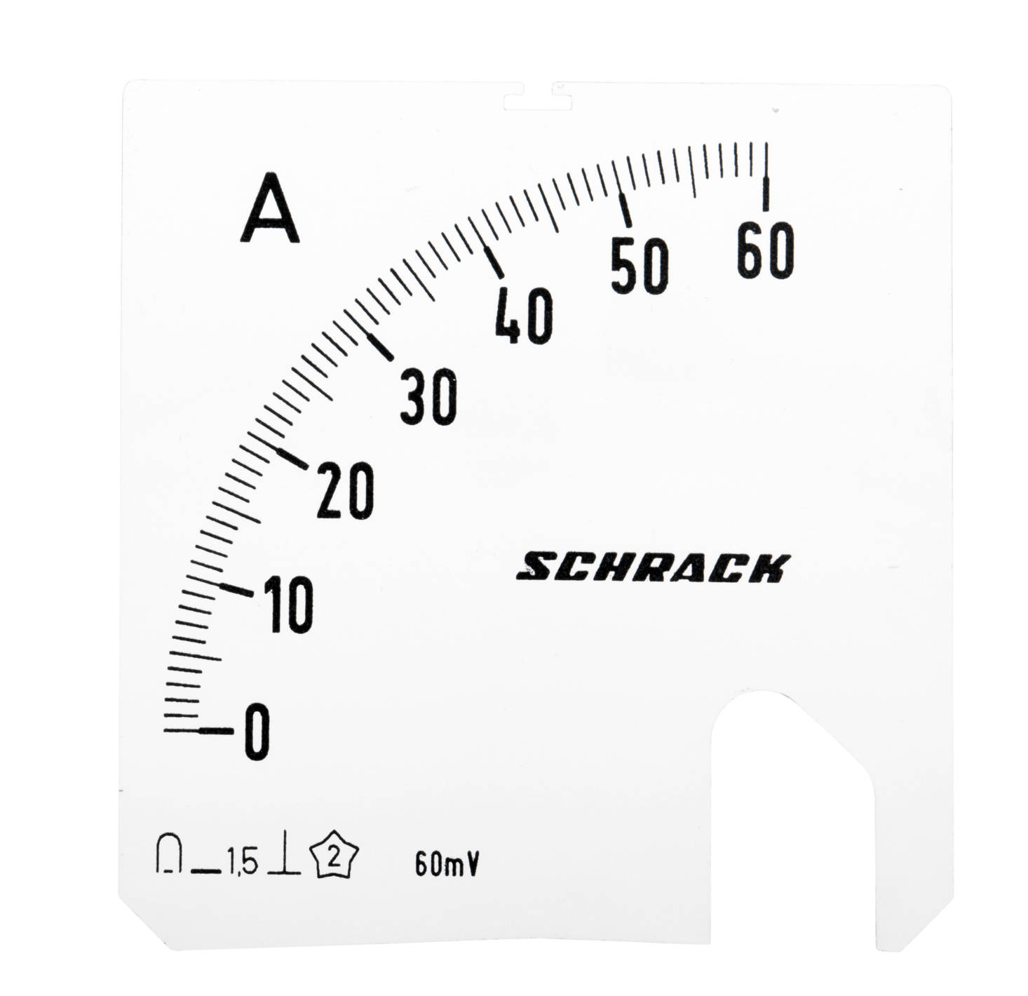 72 DA Ampermérő skála 72x72mm, 60A DC