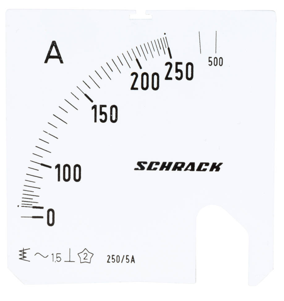 72 LA Ampermérő skála 72x72mm, 250/500/5A AC