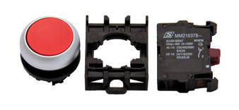 Nyomógomb komplett, piros MM900010