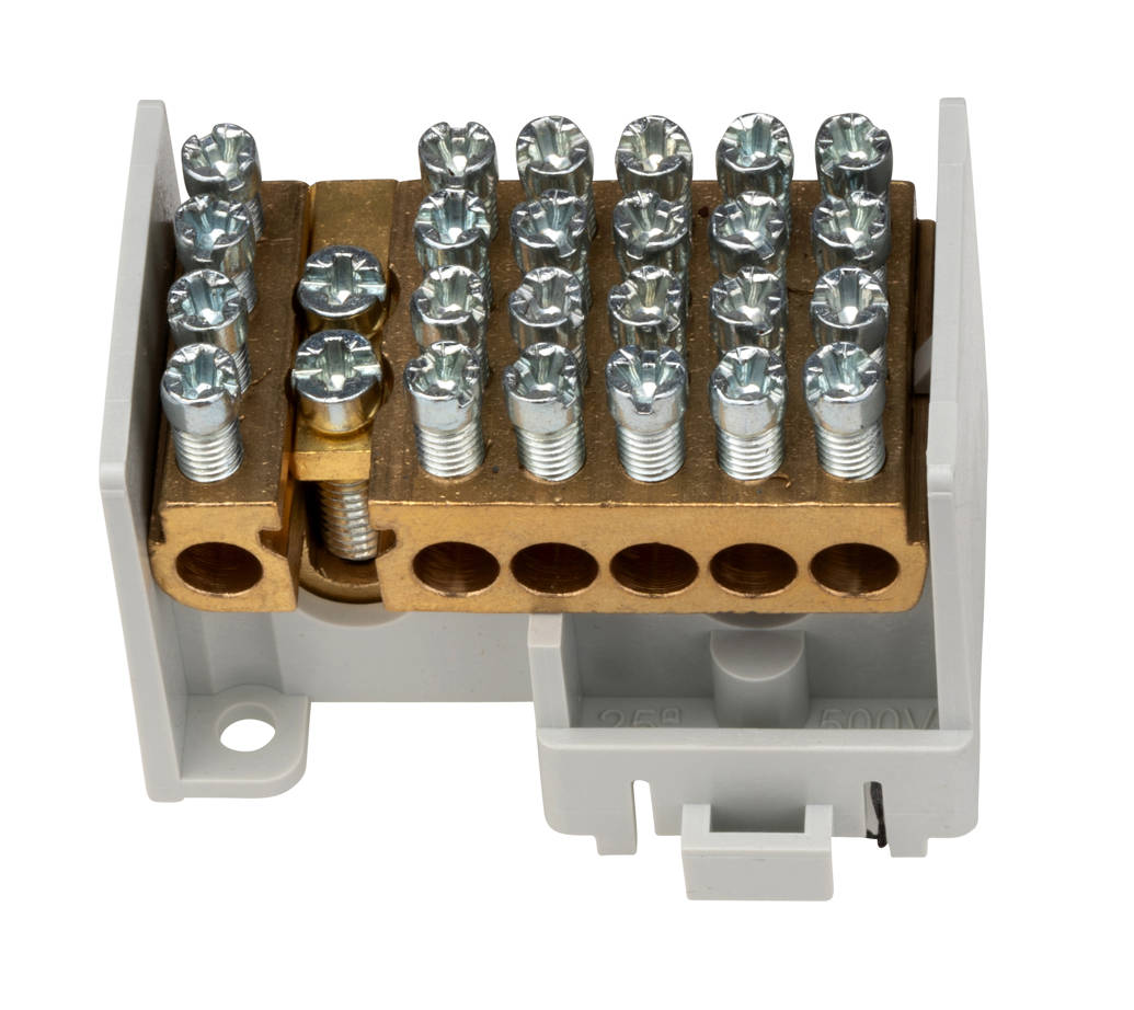 Nagyáramú kapocs, 25mm2, 1 betét/12x16mm2 leágazás
