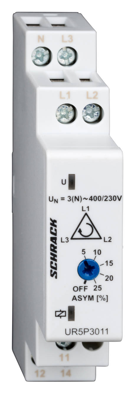 Fázisfelügyeleti relé 3 fázisú, 3x400/230VAC, 1v, 5A, 1KE
